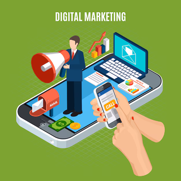 digital-marketing-service-isometric-with-smartphone-laptop-person-with-loudspeaker-green_1284-28152